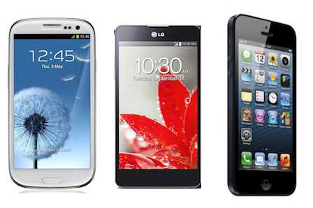 Samsung Galaxy S3 vs LG Optimus G vs iPhone.png